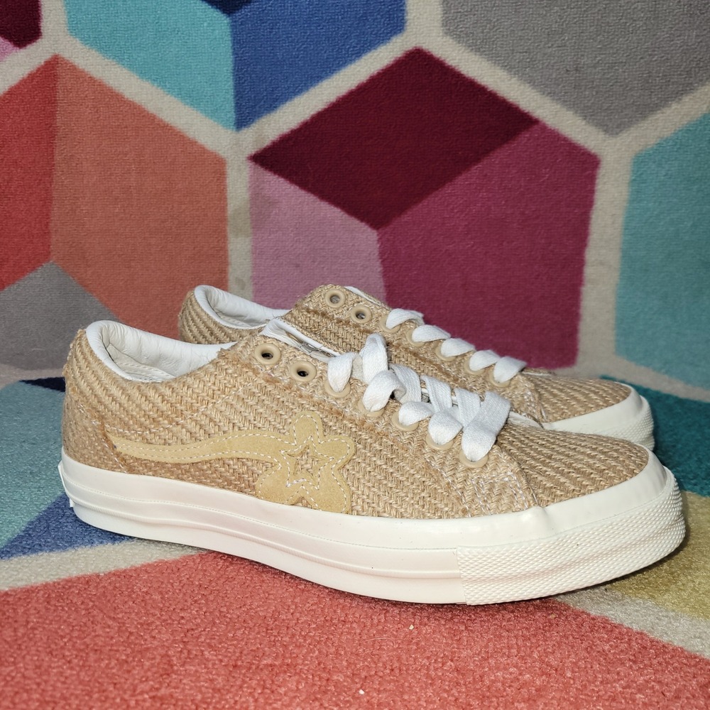 Converse Golf Le Fleur One Star Ox Burlap Tan Sneakers 163169C Mens 7.5 Wos 9.5 - Picture 3 of 6